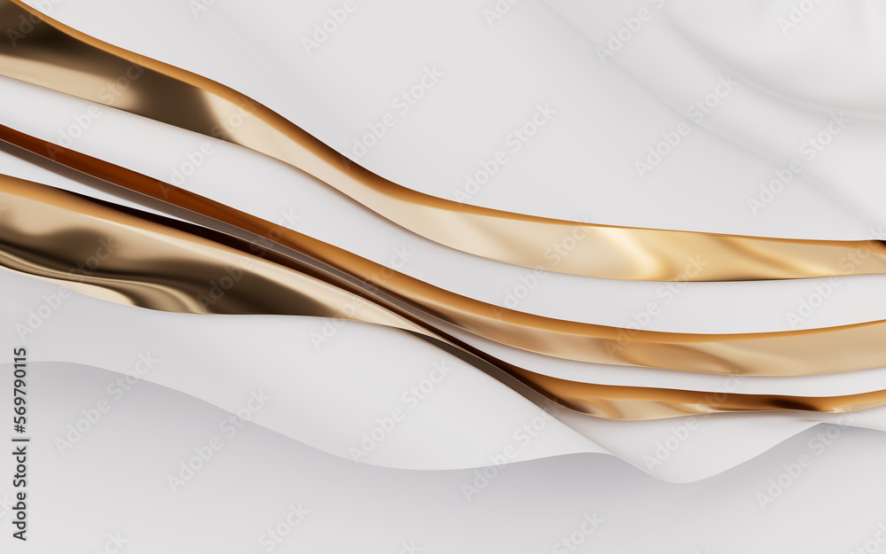 Obraz premium Flowing wave multilayer background, 3d rendering.