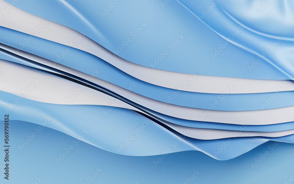 Obraz premium Flowing wave multilayer background, 3d rendering.