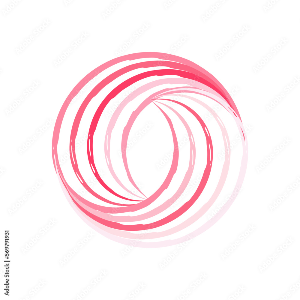 abstract red swirl textured bagel in white background abstract red swirl textured bagel in white background