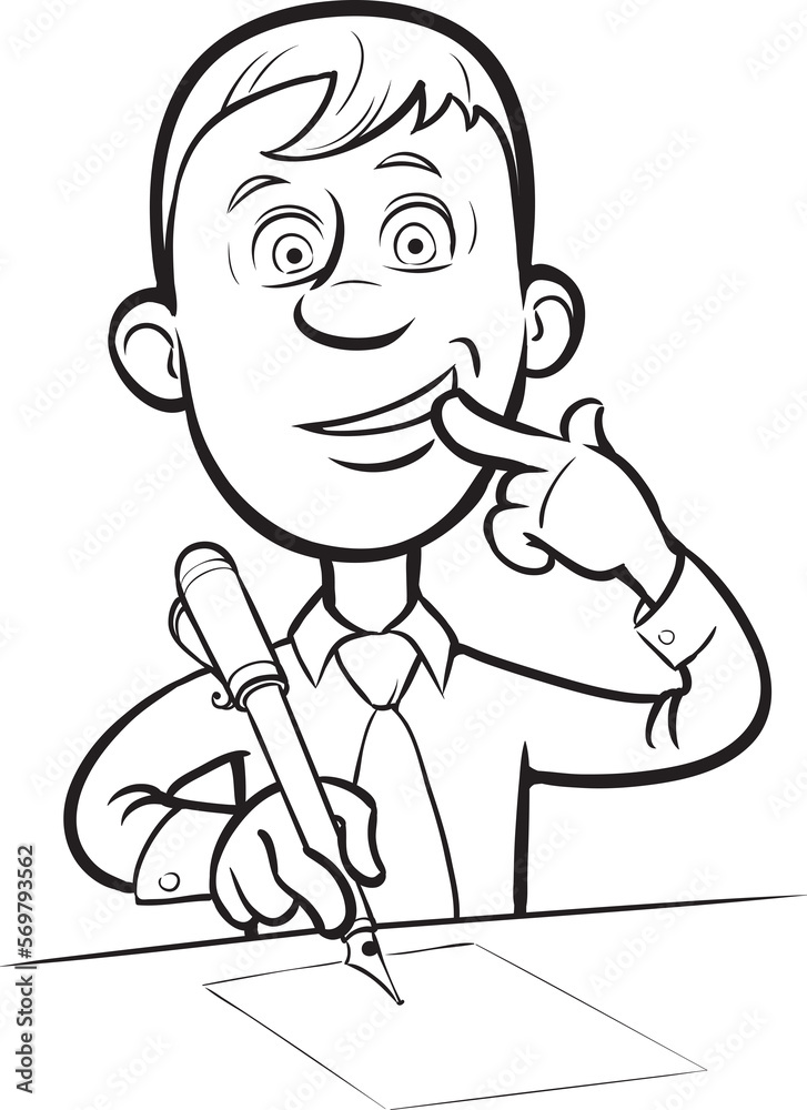 whiteboard drawing cartoon surprised businessman writing a letter - PNG image with transparent background whiteboard drawing cartoon surprised businessman writing a letter - PNG image with transparent background