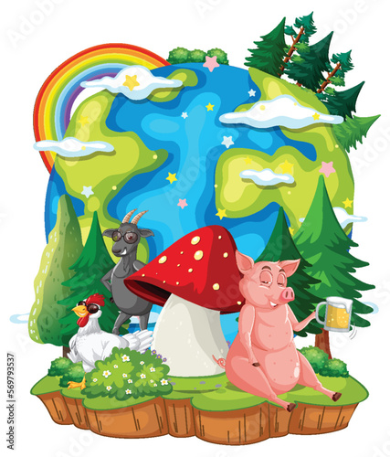 Animals on the planet earth