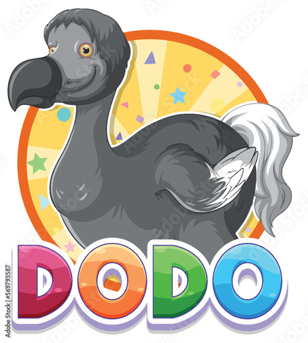 Dodo bird extinction animal cartoon logo