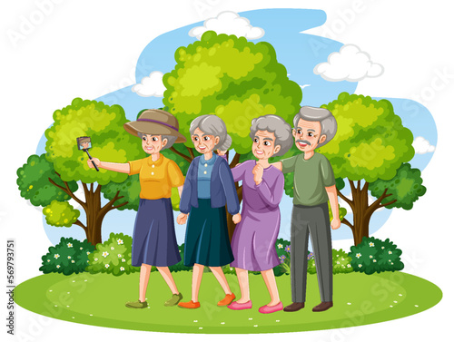 Senior people enjoying at park