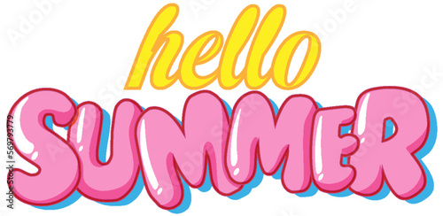Hello summer text for banner or poster design
