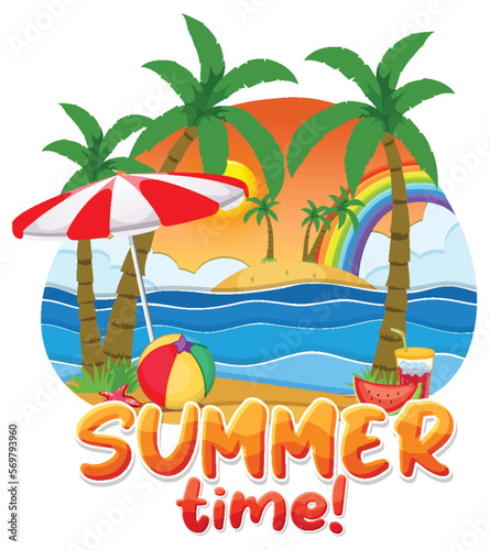 Hello summer logo template