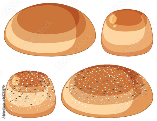 Many bun breads collection