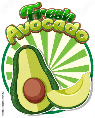 Avocado fruit cartoon isolated