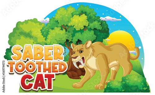 Saber toothed cat in nature