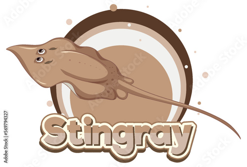 Atlantic stingray logo with carton character