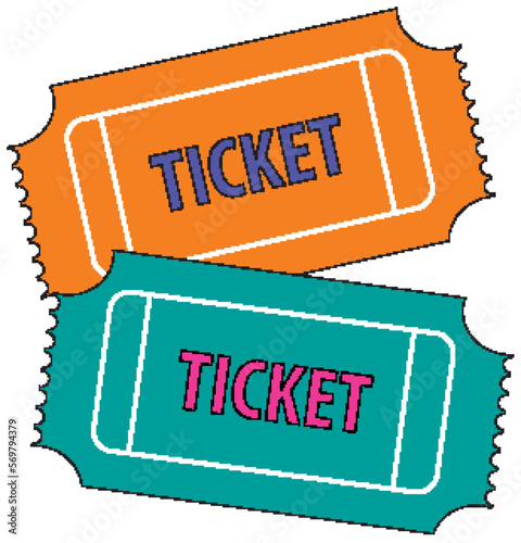 Movie tickets icon on white background