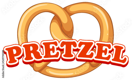 Pretzel bread with text for banner or poster design