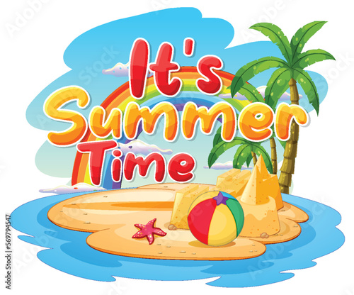 Hello summer time logo template