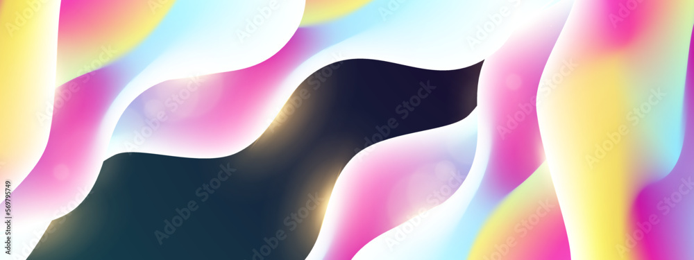 Obraz premium Colorful fluid background dynamic textured geometric element. Modern gradient light vector illustration.