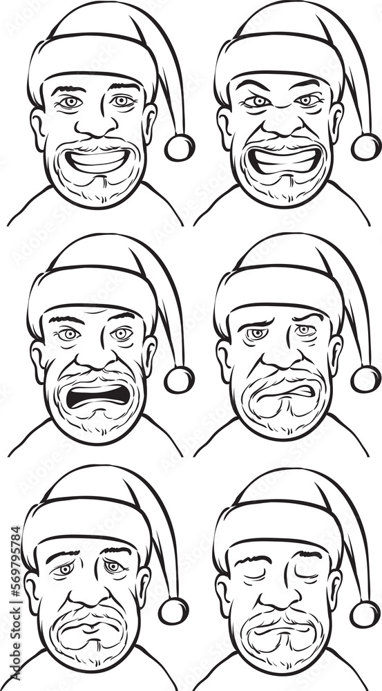 whiteboard drawing Santa with various emotions - PNG image with transparent background whiteboard drawing Santa with various emotions - PNG image with transparent background