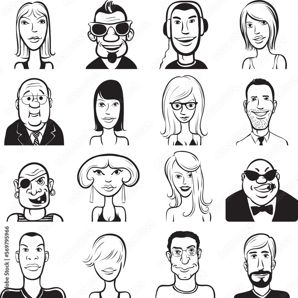 whiteboard drawing set of various doodle faces - PNG image with transparent background whiteboard drawing set of various doodle faces - PNG image with transparent background
