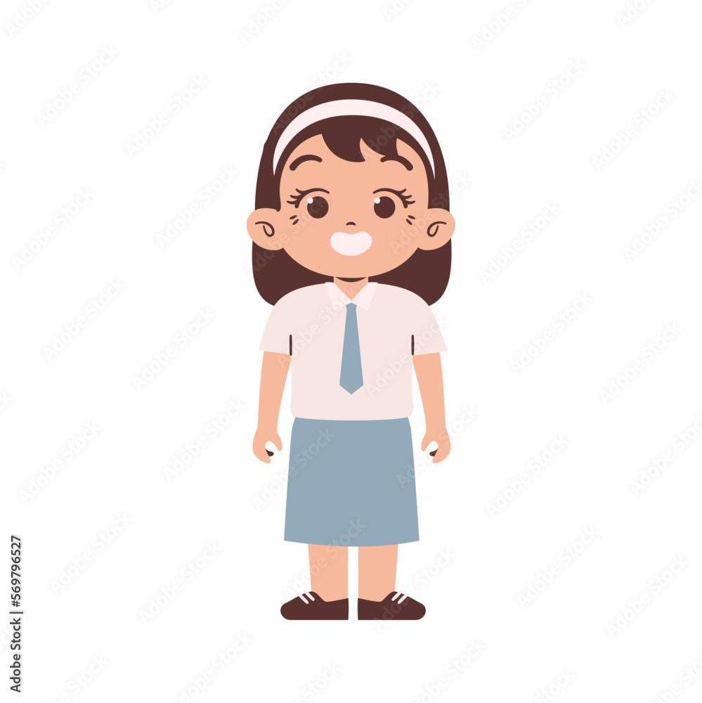 Indonesian high school student. Education concept illustration Indonesian high school student. Education concept illustration