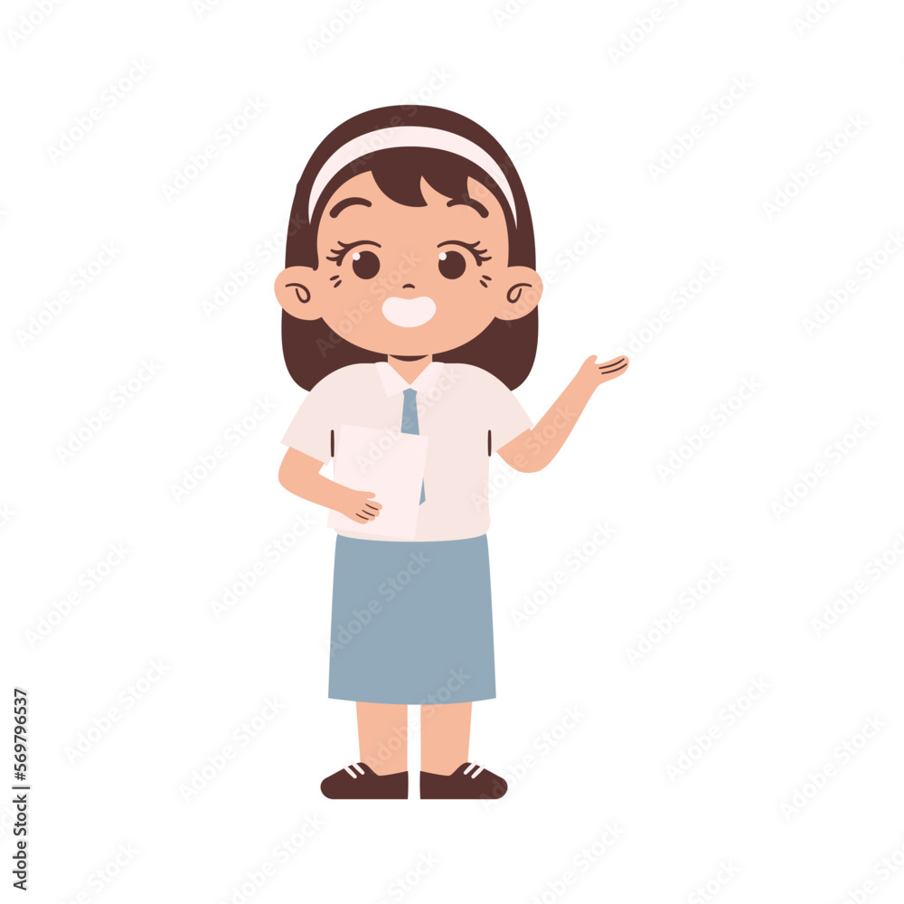 Indonesian high school student. Education concept illustration Indonesian high school student. Education concept illustration