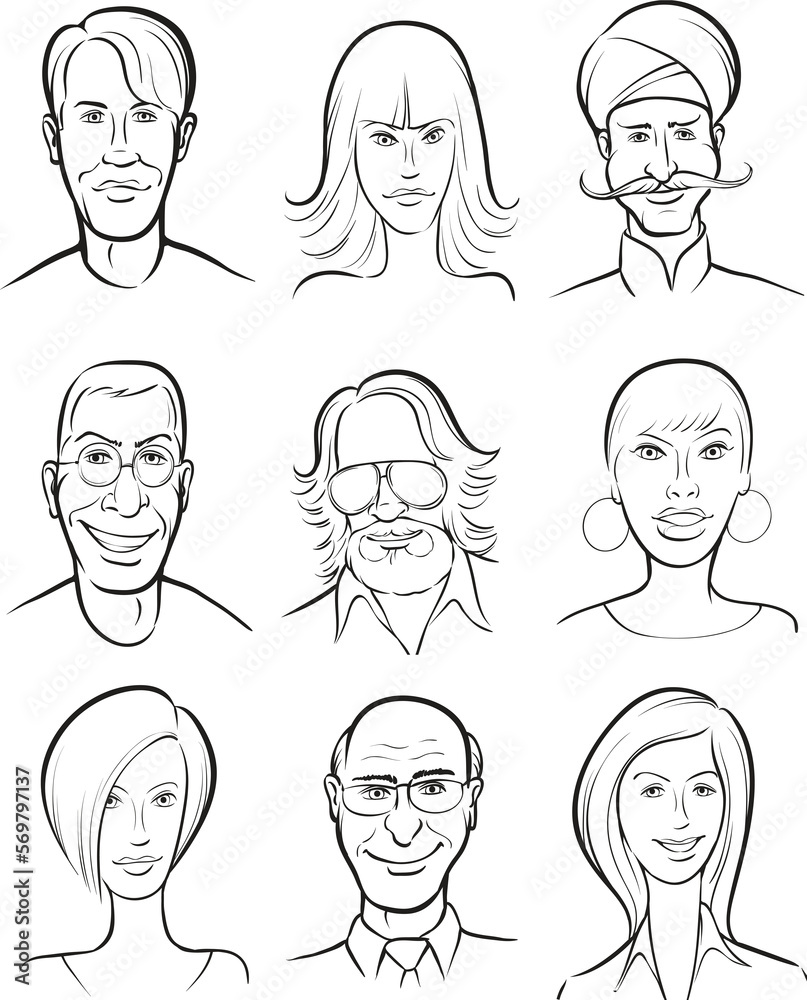 whiteboard drawing various men and women faces collection - PNG image with transparent background whiteboard drawing various men and women faces collection - PNG image with transparent background