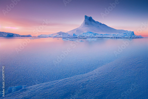 Wallpaper of massive arctic glacier landscape. Generative ai