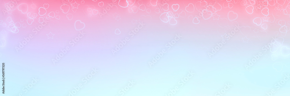 Romantic background with hearts for Valentine's Day, template for cards, website, poster, wedding.