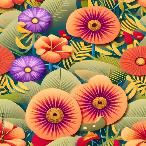 Seamless Floral Pattern Design. Flower Repeat Pattern for textile design  wallpaper  fabric  surface pattern designs