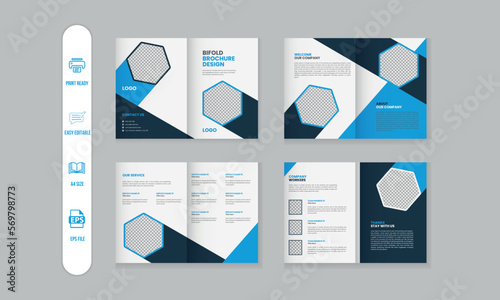 8 pages corporate modern brochure and company profile, magazine, portfolio template design
