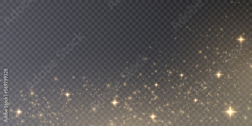 Light effect with lots of shiny highlights shining on transparent background for christmas new year design.	