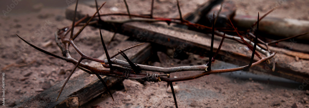Jesus Christ  Hammer And Bloody Nails And Crown Of Thorns