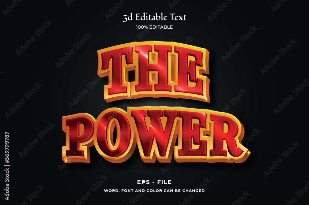 The power stylish 3d editable text effect