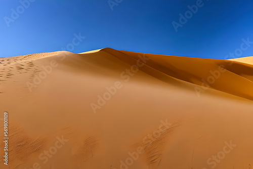 AI generated image of sand dunes in the desert formed by wind movement