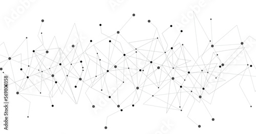 Black network on white background. High-tech Network technology background with dots and lines connection system.Vector abstract technology on white background. © Chor muang