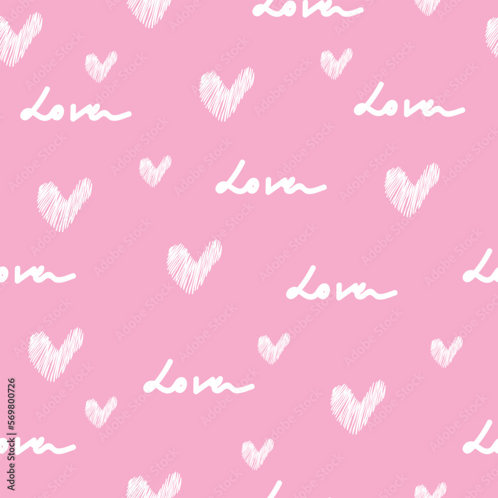 Seamless love pattern design. Romantic love collection. Design for scrapbooking, decoration, cards, party, paper goods, background, wallpaper, wrapping, fabric and all your creative projects