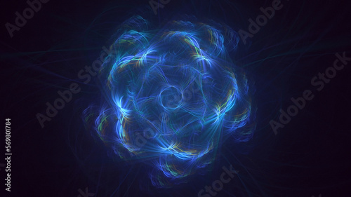 3D rendering abstract circle light background