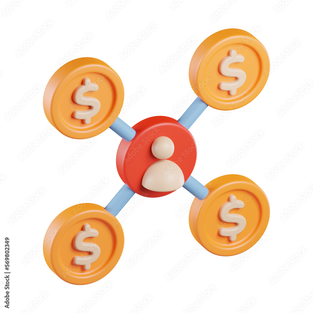 Connectuin Marketing 3D Icon Connectuin Marketing 3D Icon
