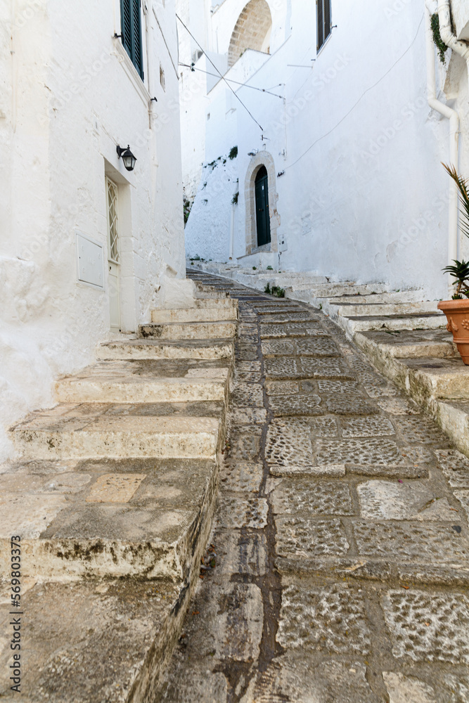 Small street in the city of Castellaneta