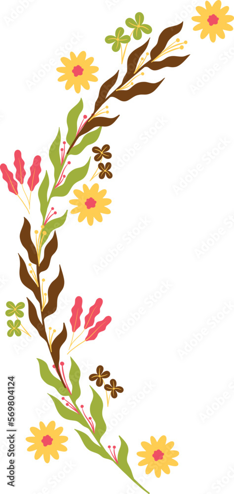 Batik floral bunch illustration