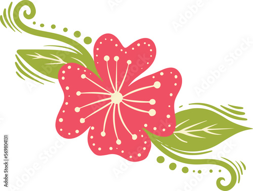 Batik flower decoration illustration