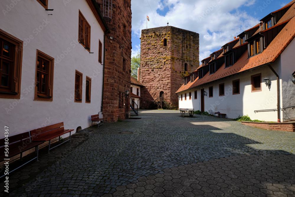 Burg Rieneck in der Stadt Rieneck im Sinntal, Landkreis Main-Spessart, Unterfranken, Franken, Bayern, Deutschland