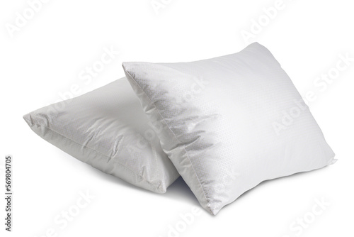 sleep pillows with cotton cover, isolate on a transparent background photo