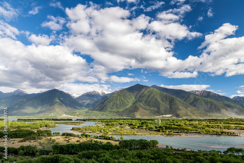 Niyang River landscape in Nyingchi city Tibet Autonomous Region, China. photo