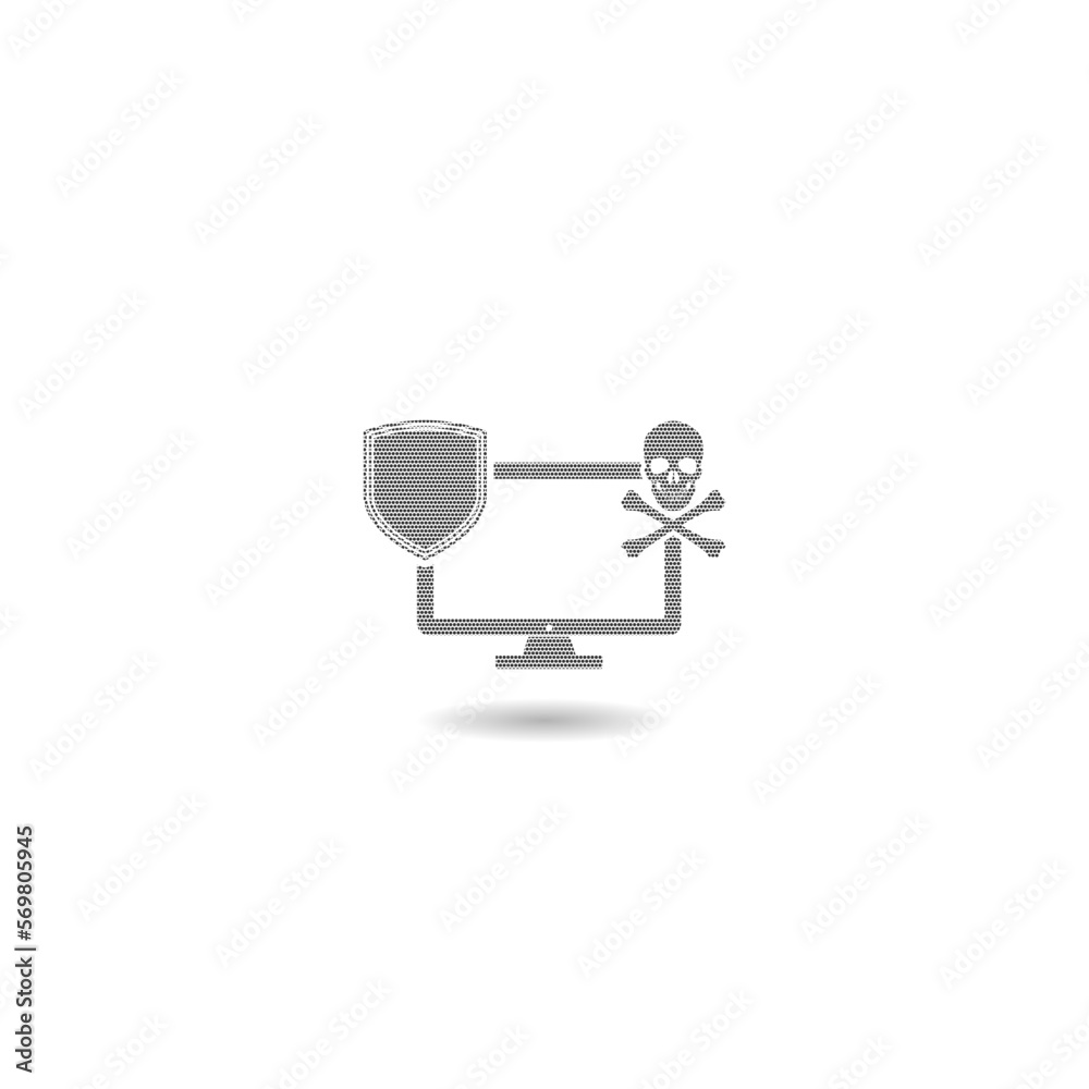 Fototapeta premium Hacker criminal security internet icon with shadow