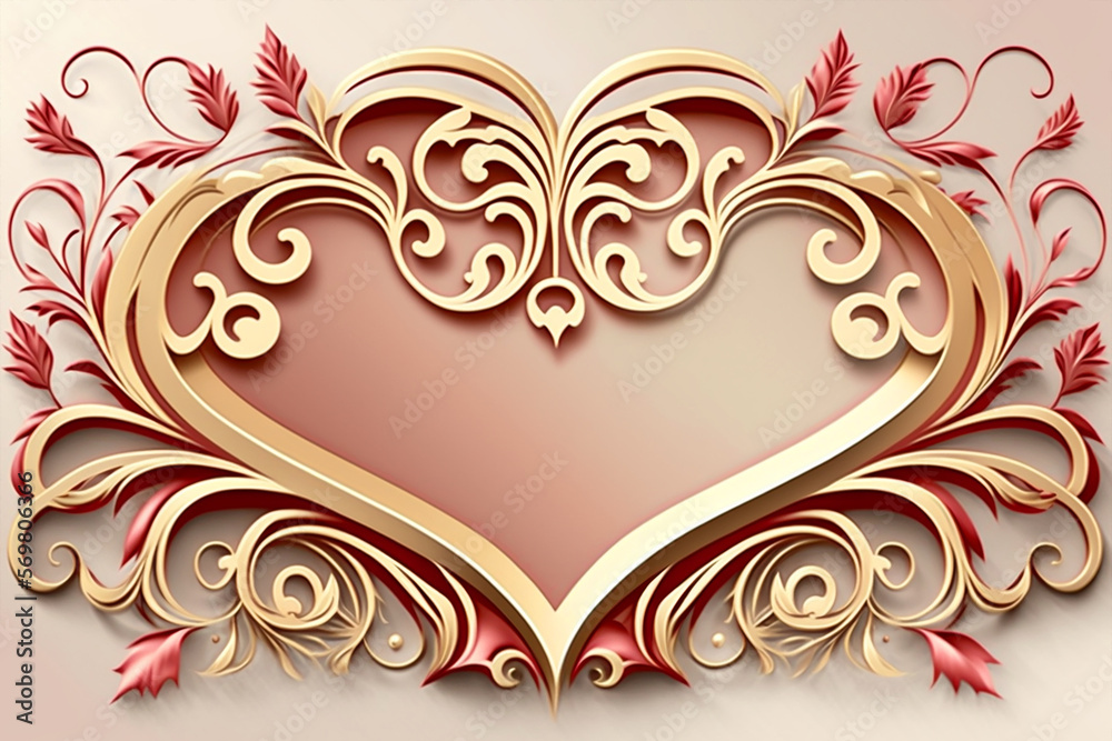 valentine's card border decoration. Generative AI valentine's card border decoration. Generative AI