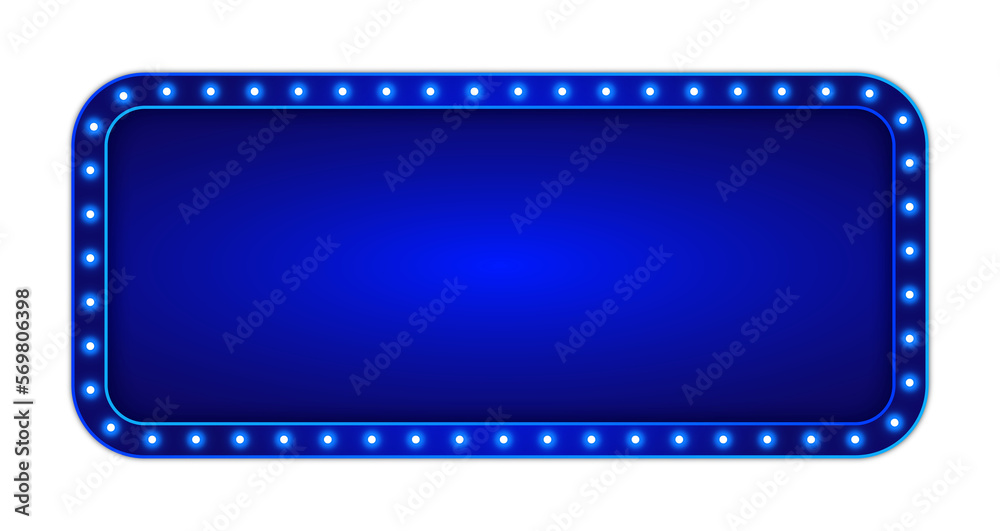 Obraz premium Retro billboard box shape with neon light