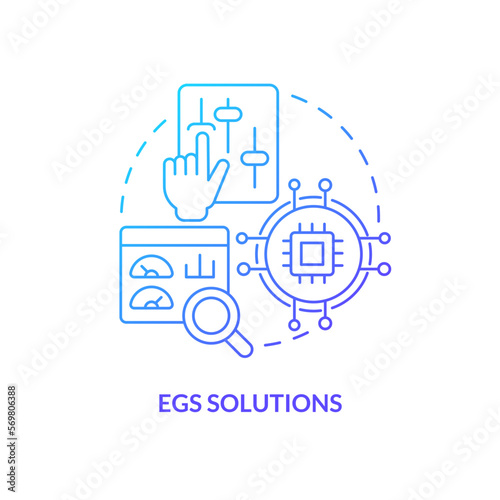 EGS solutions blue gradient concept icon. Enhanced geothermal system. Thermal energy trend abstract idea thin line illustration. Isolated outline drawing. Myriad Pro-Bold font used photo