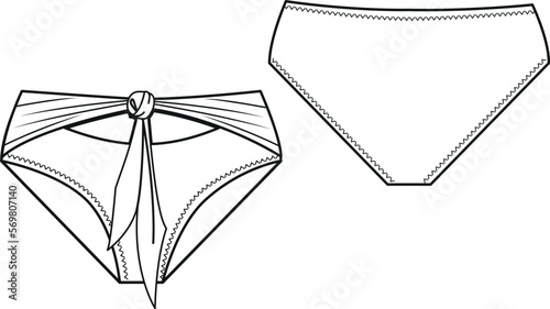 women bottom drawing, laced bikini
