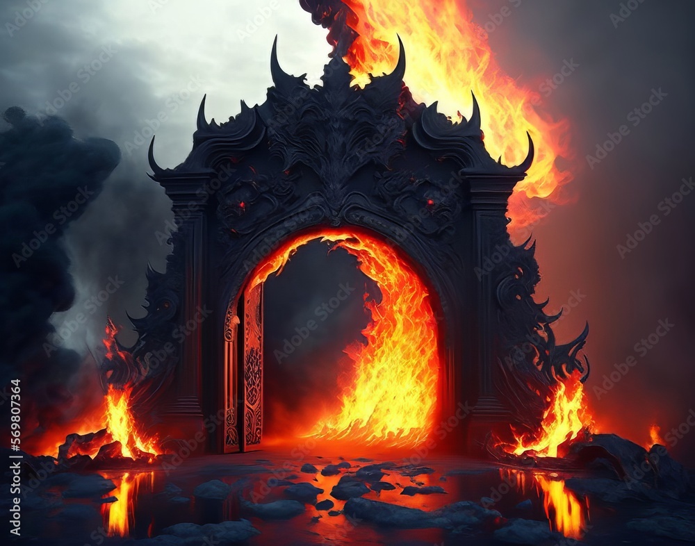 Best Realistic Hell's Gate, Devil, Horrific Gates of Hell with Flames ...