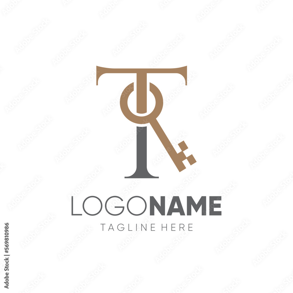 Initial Letter T Key Logo Design Vector Icon Graphic Emblem Illustration Initial Letter T Key Logo Design Vector Icon Graphic Emblem Illustration