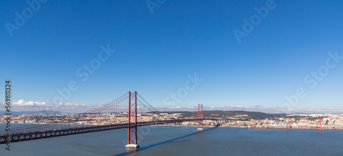 The 25 April bridge over the Tagus river in Portugal