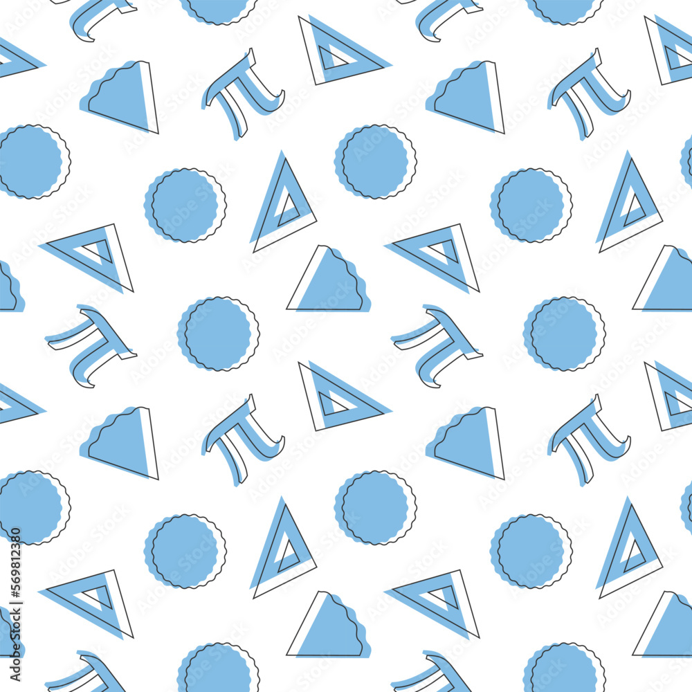 Pi Day Seamless Pattern Design with Mathematical Constants or Baked Pie in Template Hand Drawn Cartoon Flat Illustration Pi Day Seamless Pattern Design with Mathematical Constants or Baked Pie in Template Hand Drawn Cartoon Flat Illustration