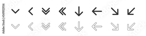 Arow set symbol icon vector. Arrow for web design